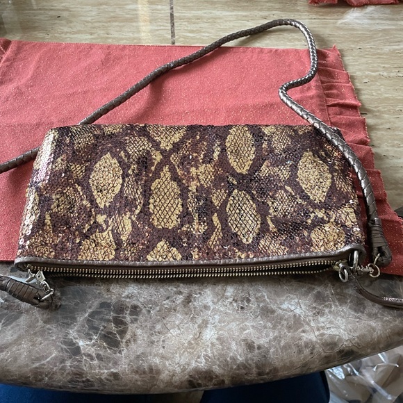 Elliott Lucca Sequined Snake Pattern Crossbody EUC - Picture 10 of 12